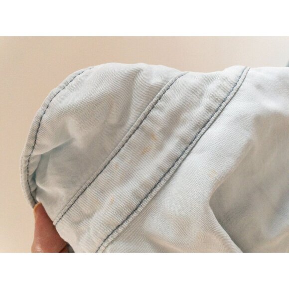 Anthropologie Holding Horses Blue Button-Down Shirt With Lace Back Size S - Picture 4 of 7